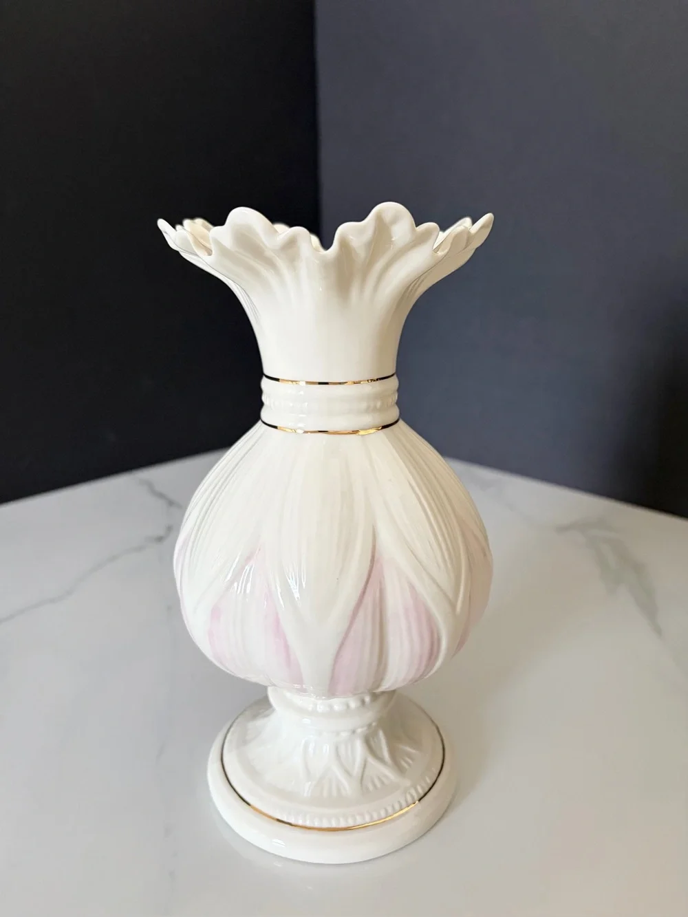 Belleek pink lotus